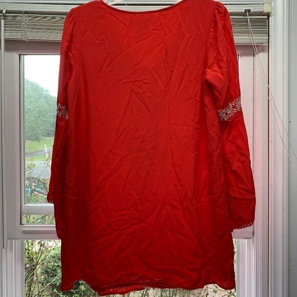 Flying Tomato Boho Bell Sleeve Dress Red Size Sm - Picture 5 of 9